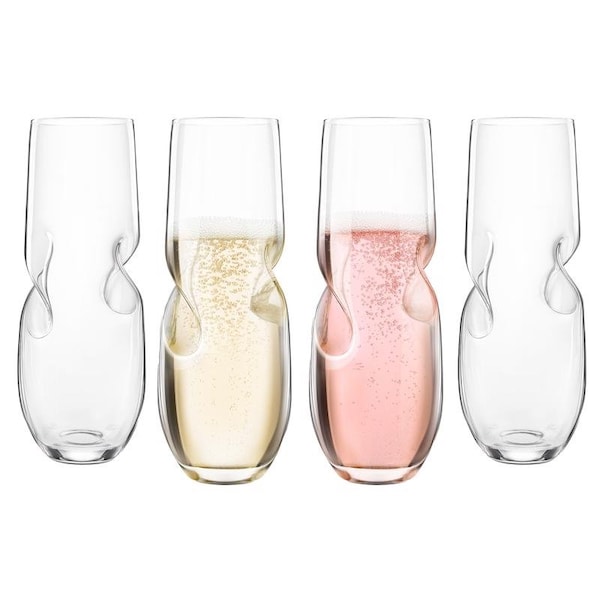 Final Touch Final Touch 10 oz Clear Glass Stemless Champagne Flutes GG5006 - main